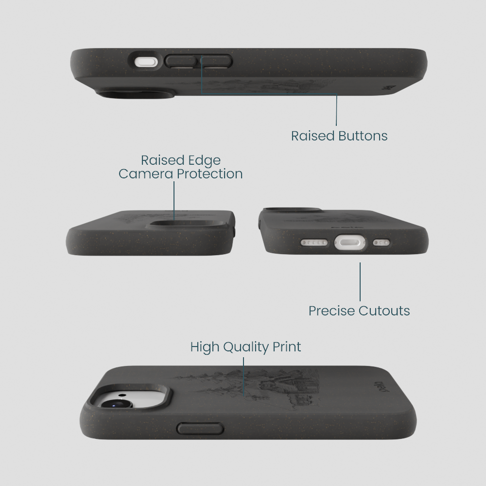Black Lone Cabin iPhone 16e/17e Case
