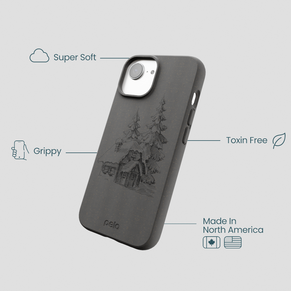 Black Lone Cabin iPhone 16e/17e Case