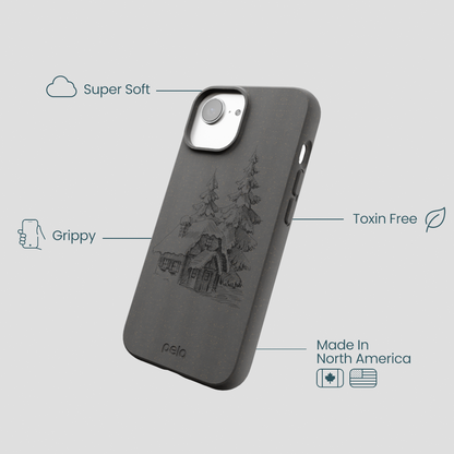 Black Lone Cabin iPhone 16e/17e Case