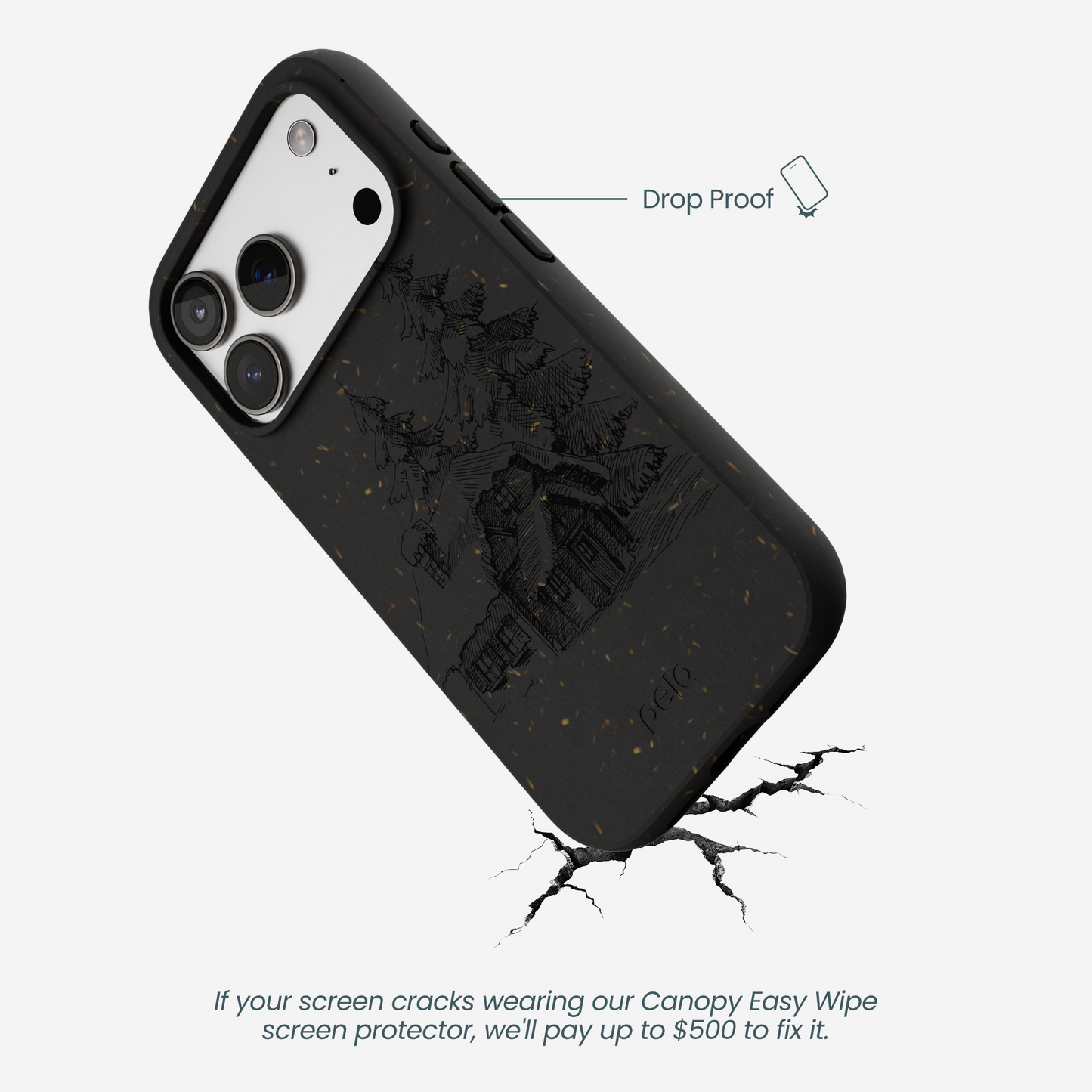 Black Lone Cabin iPhone 17 Pro Case