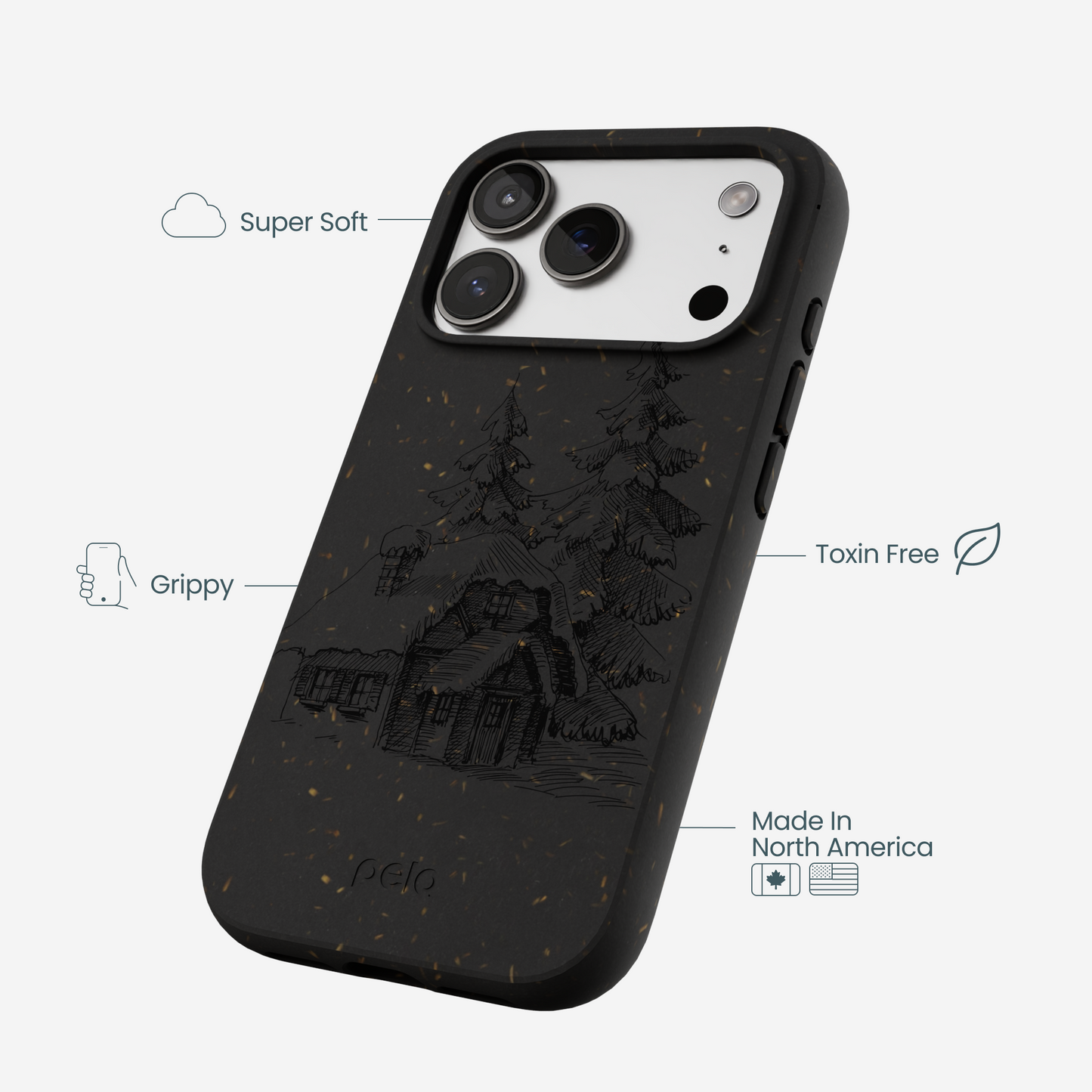Black Lone Cabin iPhone 17 Pro Case