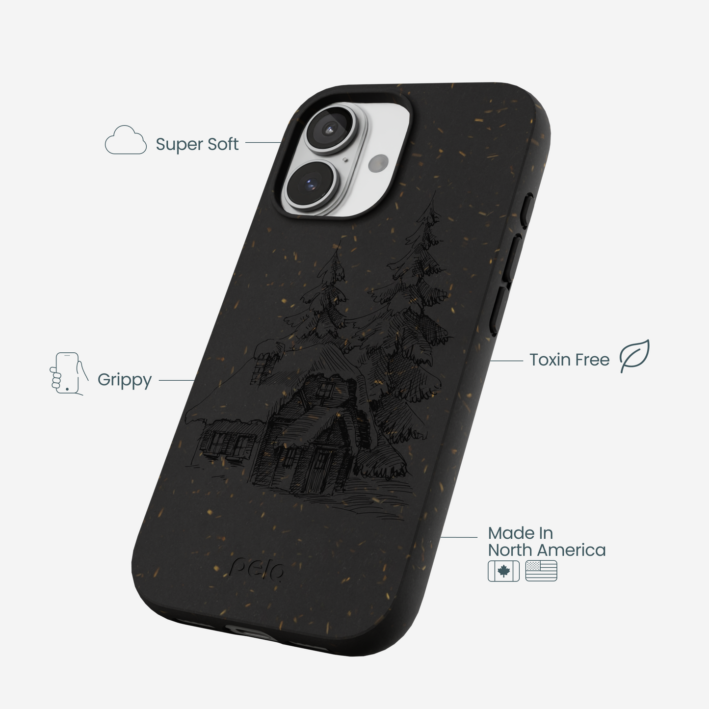 Black Lone Cabin iPhone 17 Case