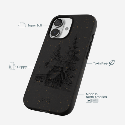 Black Lone Cabin iPhone 17 Case