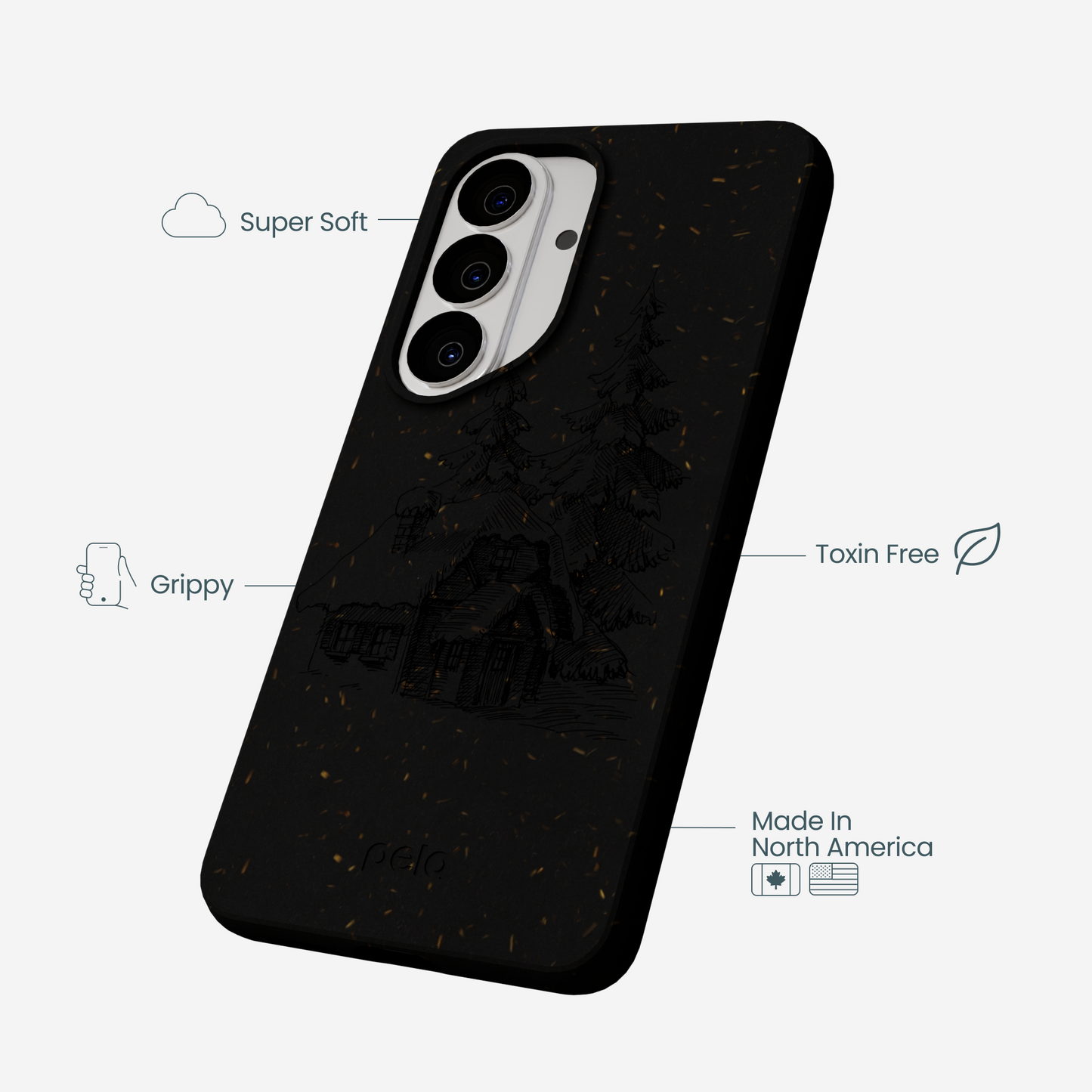 Black Lone Cabin Samsung Galaxy S26 Case