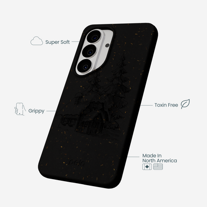 Black Lone Cabin Samsung Galaxy S26 Case