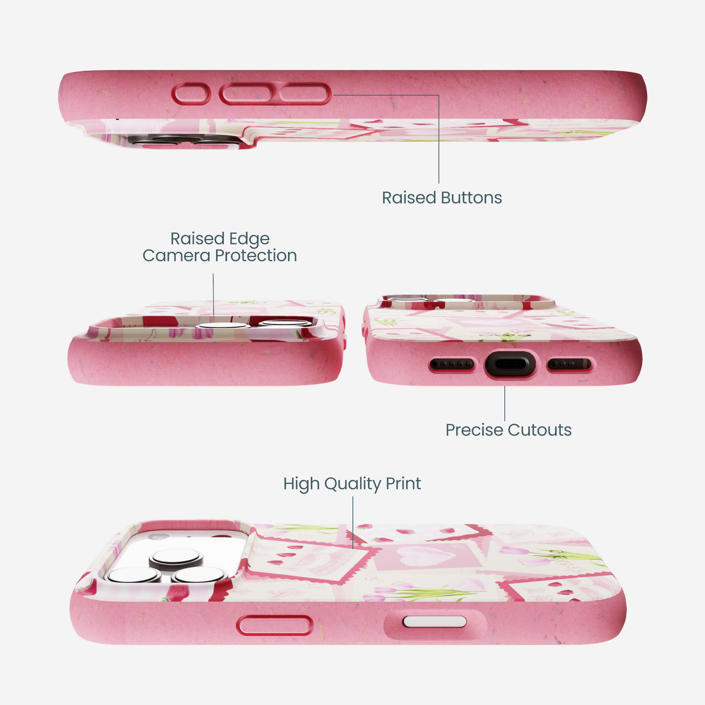 Bubblegum Pink Love Letters iPhone 17 Pro Case