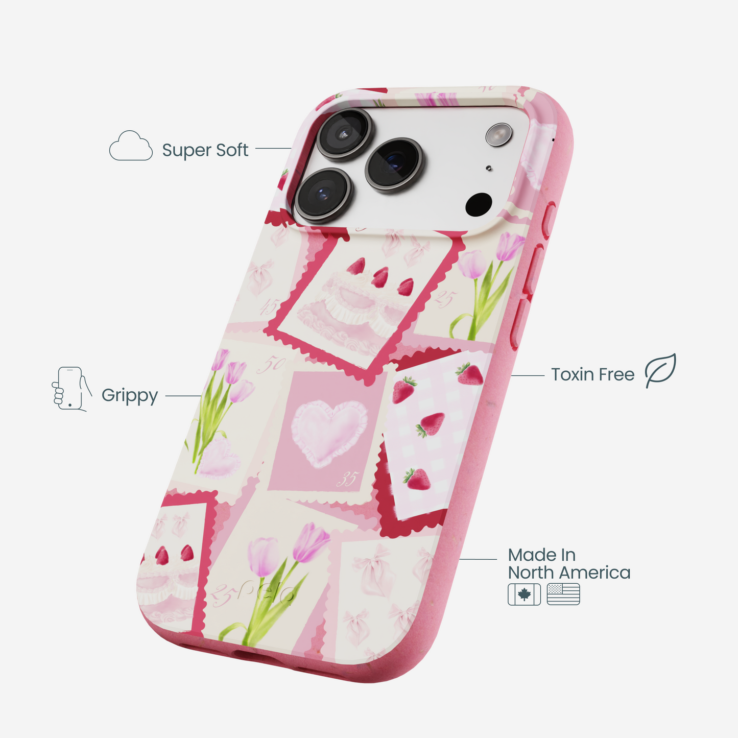 Bubblegum Pink Love Letters iPhone 17 Pro Case