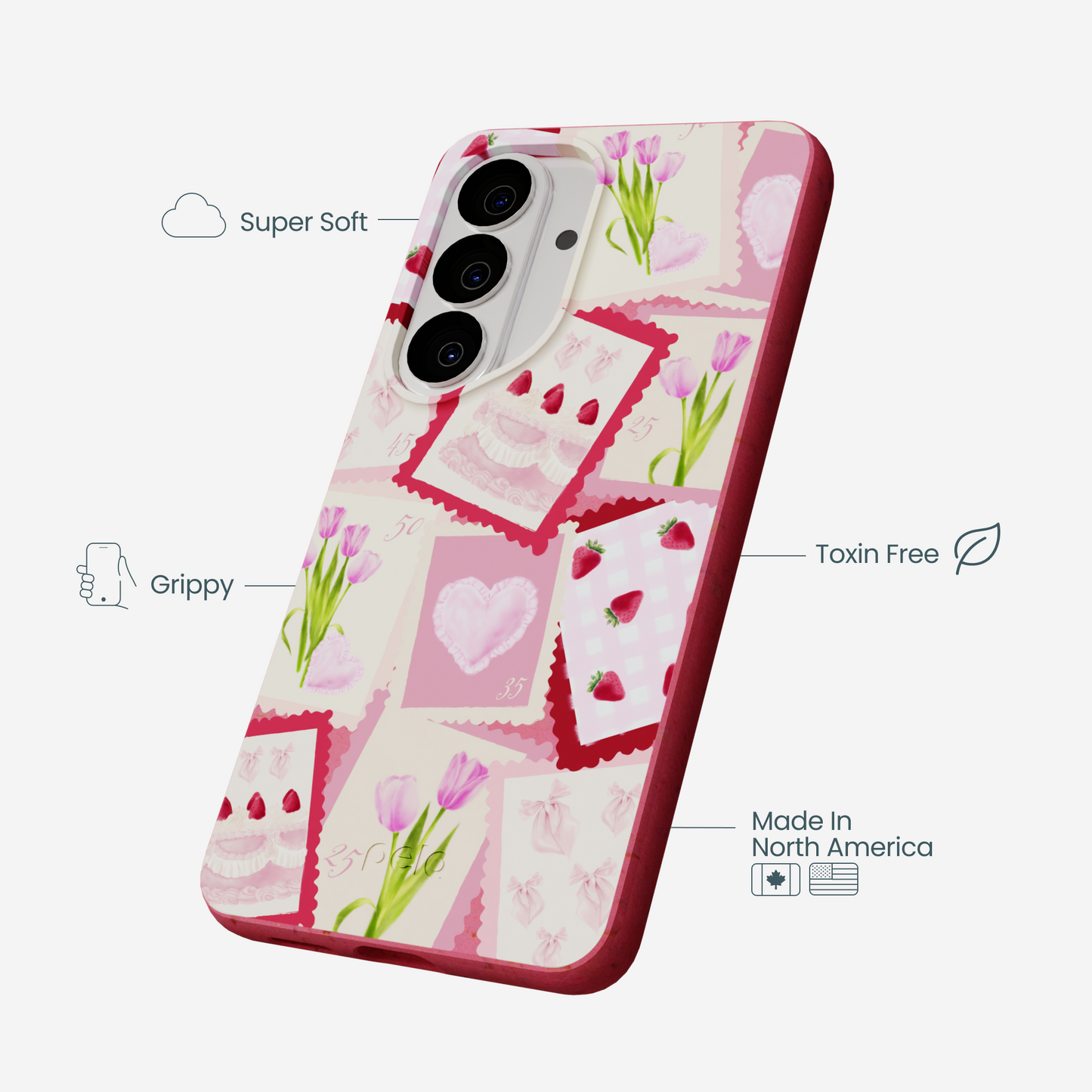 Bubblegum Pink Love Letters Samsung Galaxy S26 Case