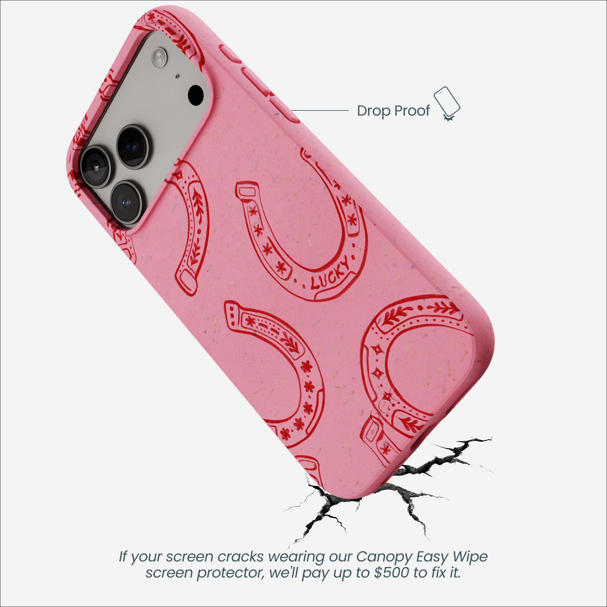 Bubblegum Pink Lucky Horseshoe iPhone 17 Pro Max Case