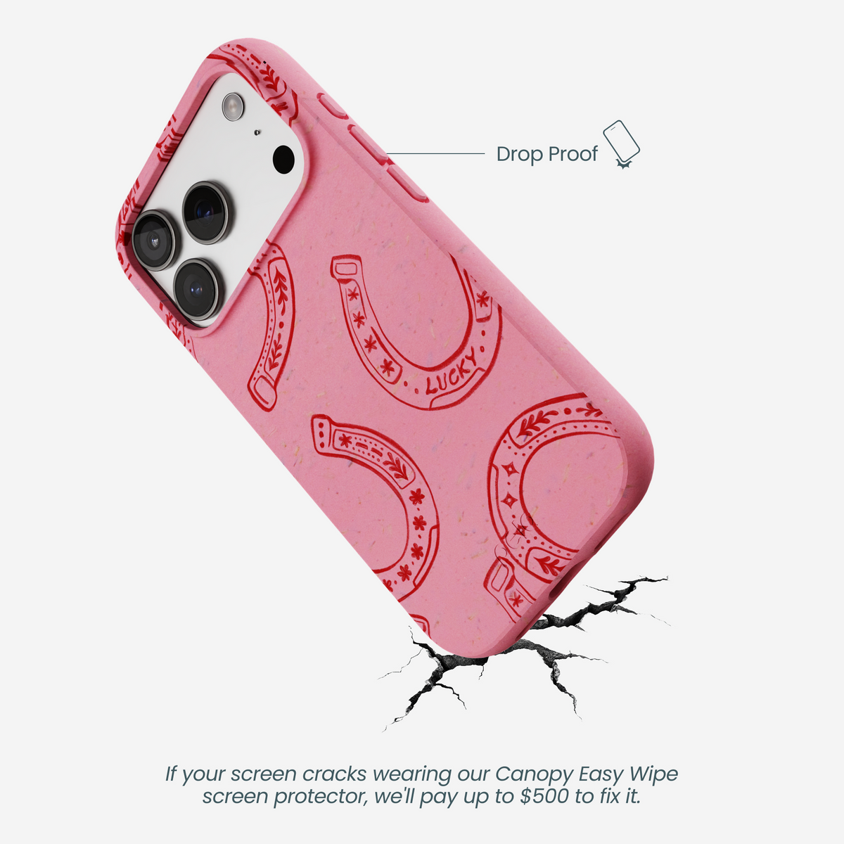 Bubblegum Pink Lucky Horseshoe iPhone 17 Pro Case