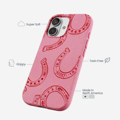 Bubblegum Pink Lucky Horseshoe iPhone 17 Case