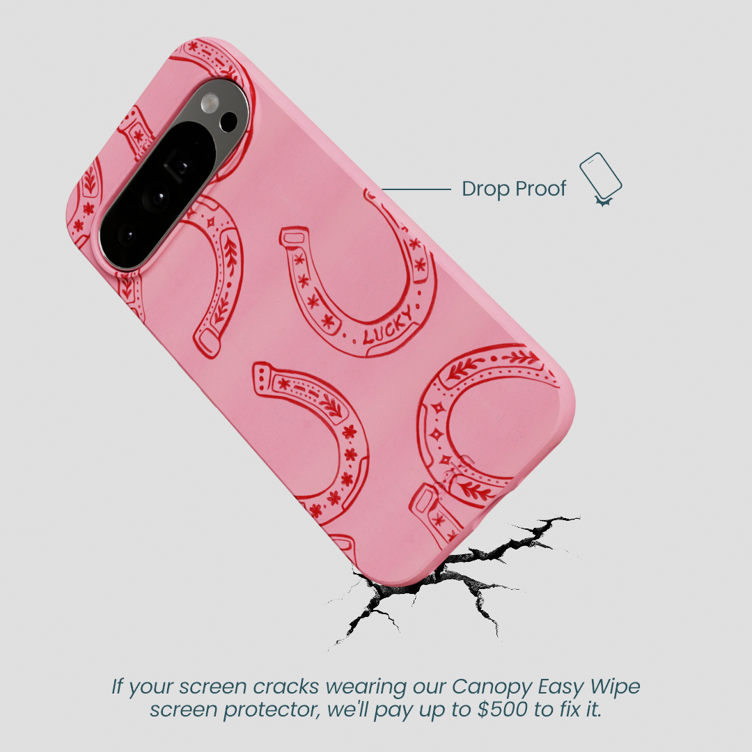 Bubblegum Pink Lucky Horseshoe Google Pixel 10 Pro XL Case