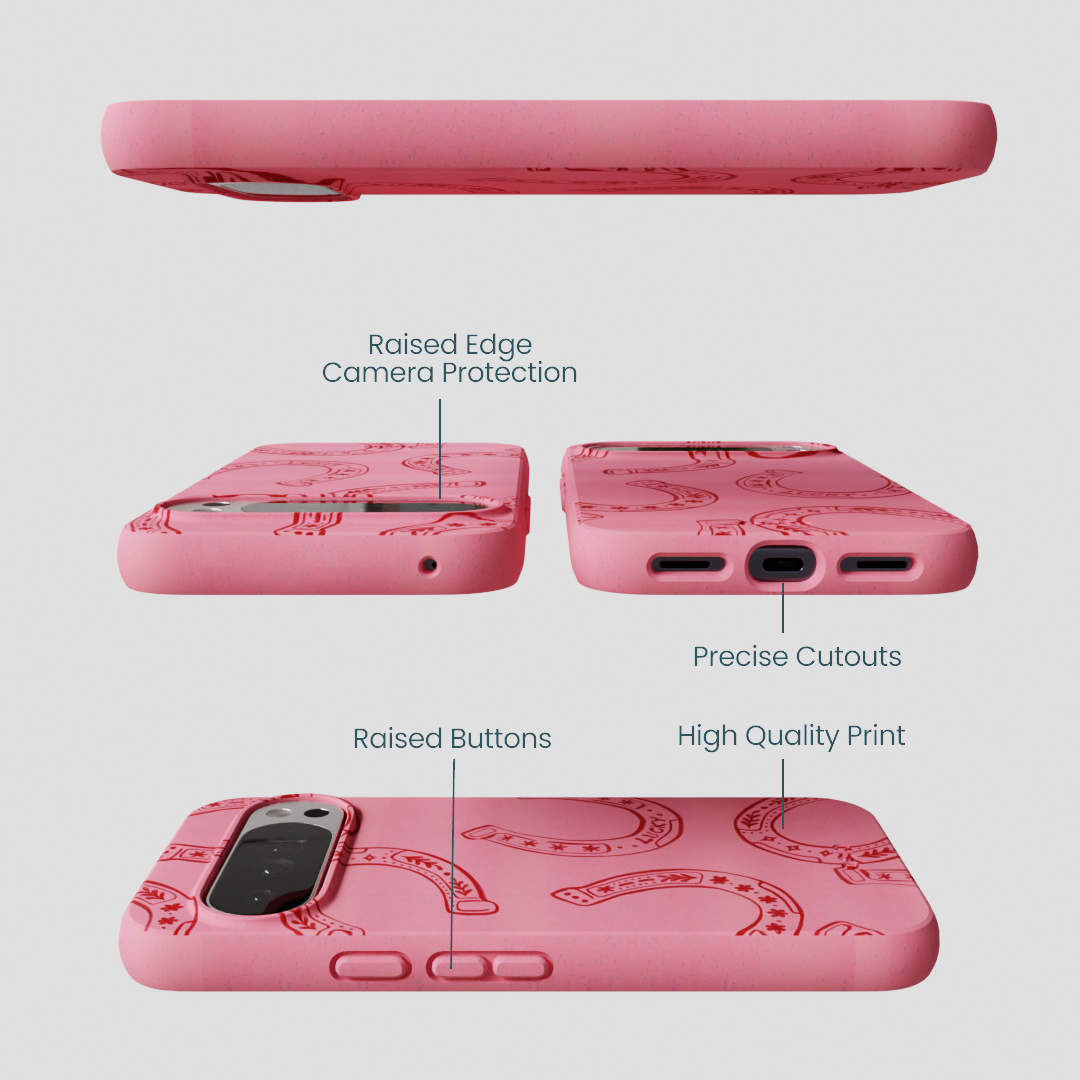 Bubblegum Pink Lucky Horseshoe Google Pixel 10 Pro XL Case