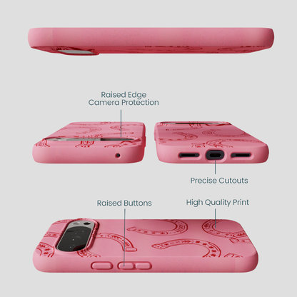 Bubblegum Pink Lucky Horseshoe Google Pixel 10 Pro XL Case
