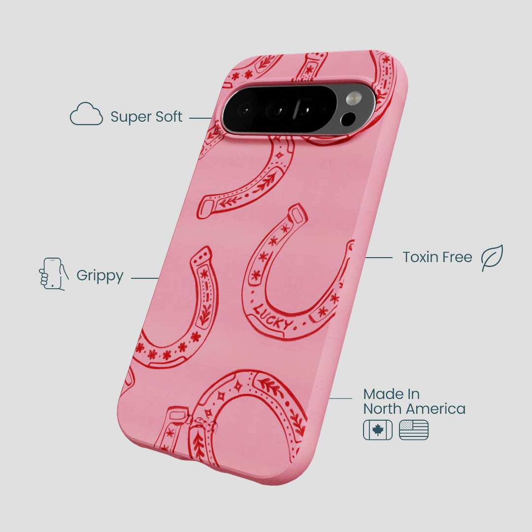 Bubblegum Pink Lucky Horseshoe Google Pixel 10 Pro XL Case