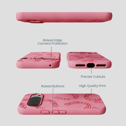 Bubblegum Pink Lucky Horseshoe Google Pixel 10/10 Pro Case