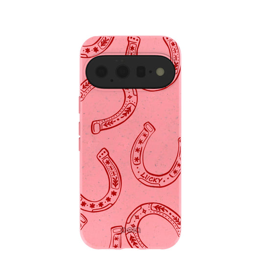 Bubblegum Pink Lucky Horseshoe Google Pixel 11 Case