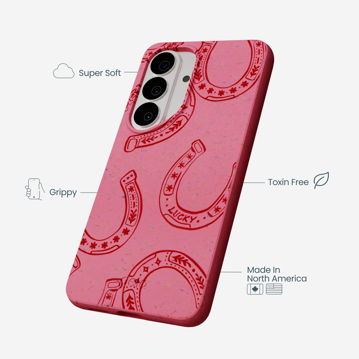 Bubblegum Pink Lucky Horseshoe Samsung Galaxy S26 Case