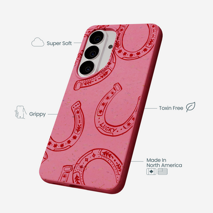 Bubblegum Pink Lucky Horseshoe Samsung Galaxy S26 Case