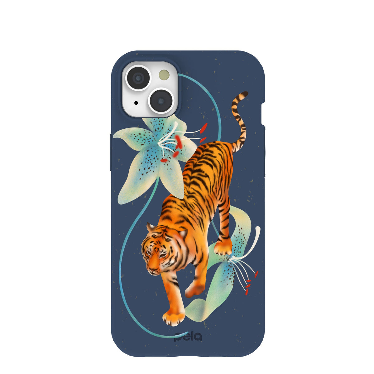 Navy Blue Lucky Tiger iPhone 15 Plus Case
