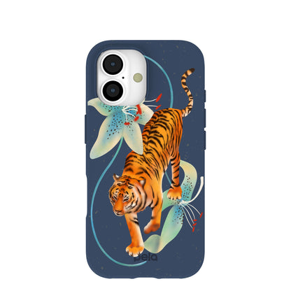 Navy Blue Lucky Tiger iPhone 17 Case