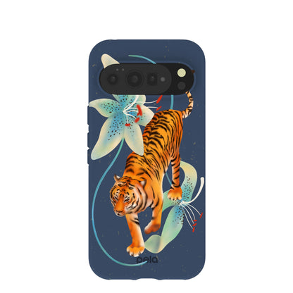 Navy Blue Lucky Tiger Google Pixel 10 Pro XL Case