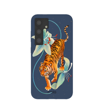 Navy Blue Lucky Tiger Samsung Galaxy S24 Case