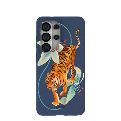 Navy Blue Lucky Tiger Samsung Galaxy S26 Ultra Case