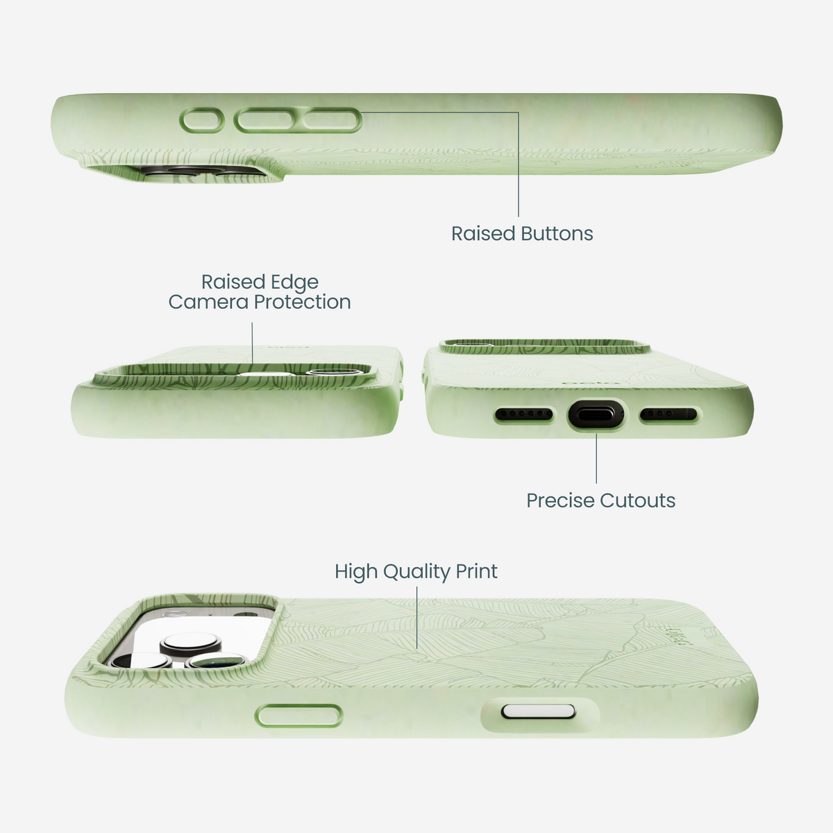 Sage Green Lushy Leaves iPhone 17 Pro Max Case