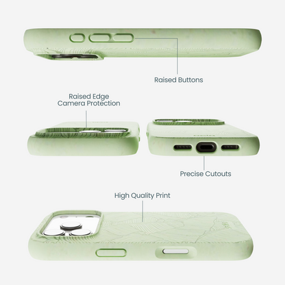 Sage Green Lushy Leaves iPhone 17 Pro Case