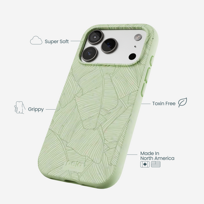 Sage Green Lushy Leaves iPhone 17 Pro Case