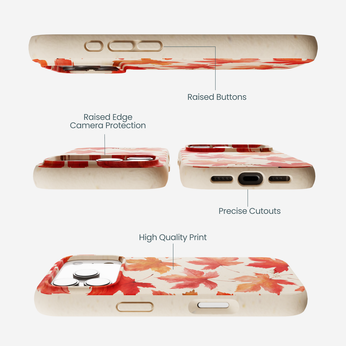 Seashell Maple Leaf iPhone 17 Pro Case