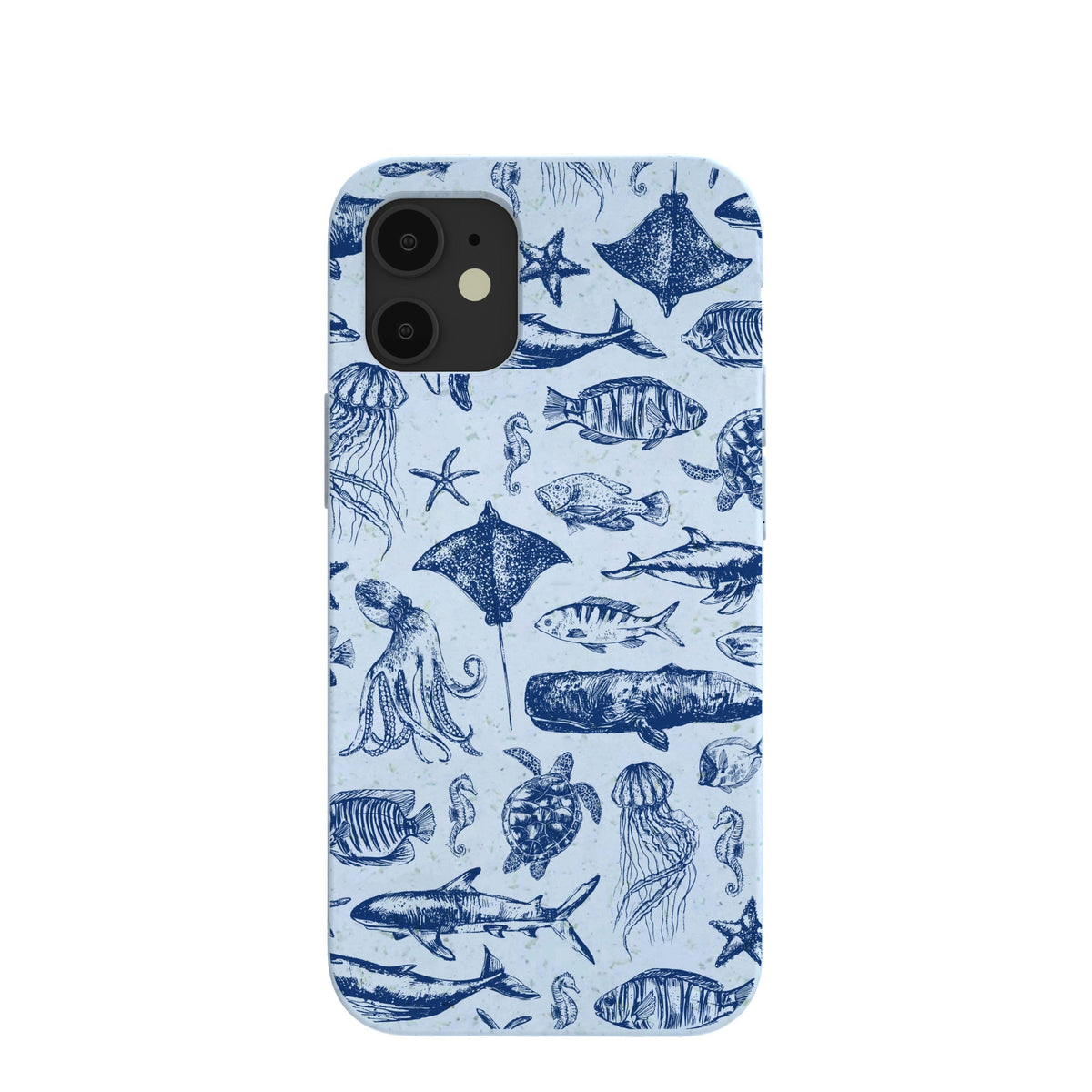 Powder Blue Marine Life iPhone 12 Mini Case