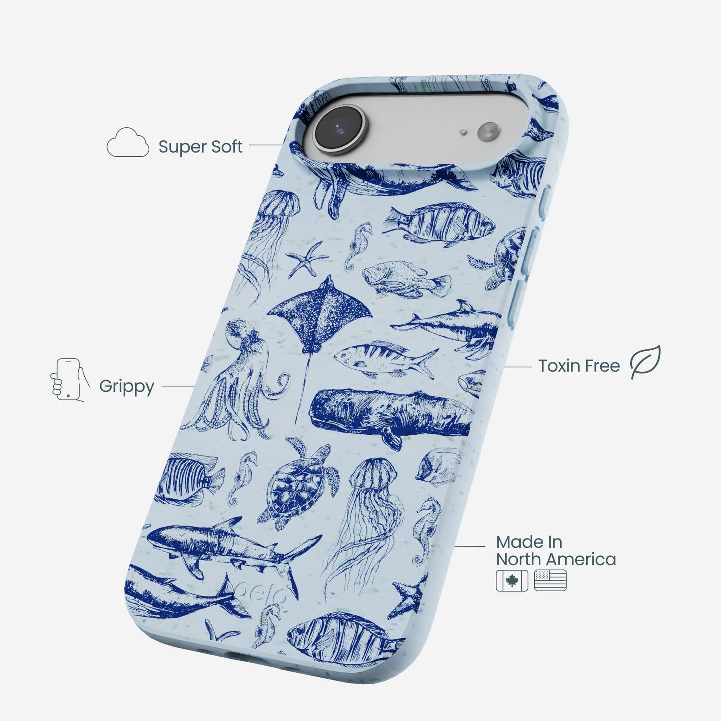 Powder Blue Marine Life iPhone Air Case