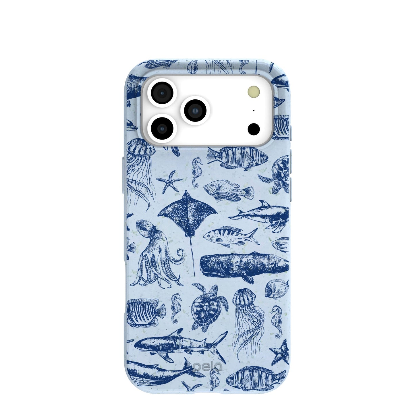Powder Blue Marine Life iPhone 17 Pro Max Case