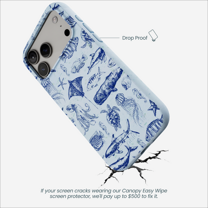 Powder Blue Marine Life iPhone 17 Pro Max Case