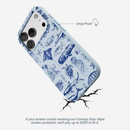 Powder Blue Marine Life iPhone 17 Pro Case