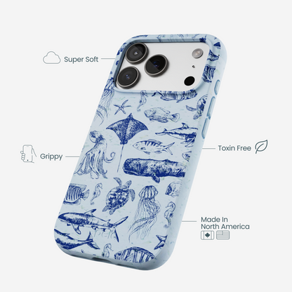 Powder Blue Marine Life iPhone 17 Pro Case