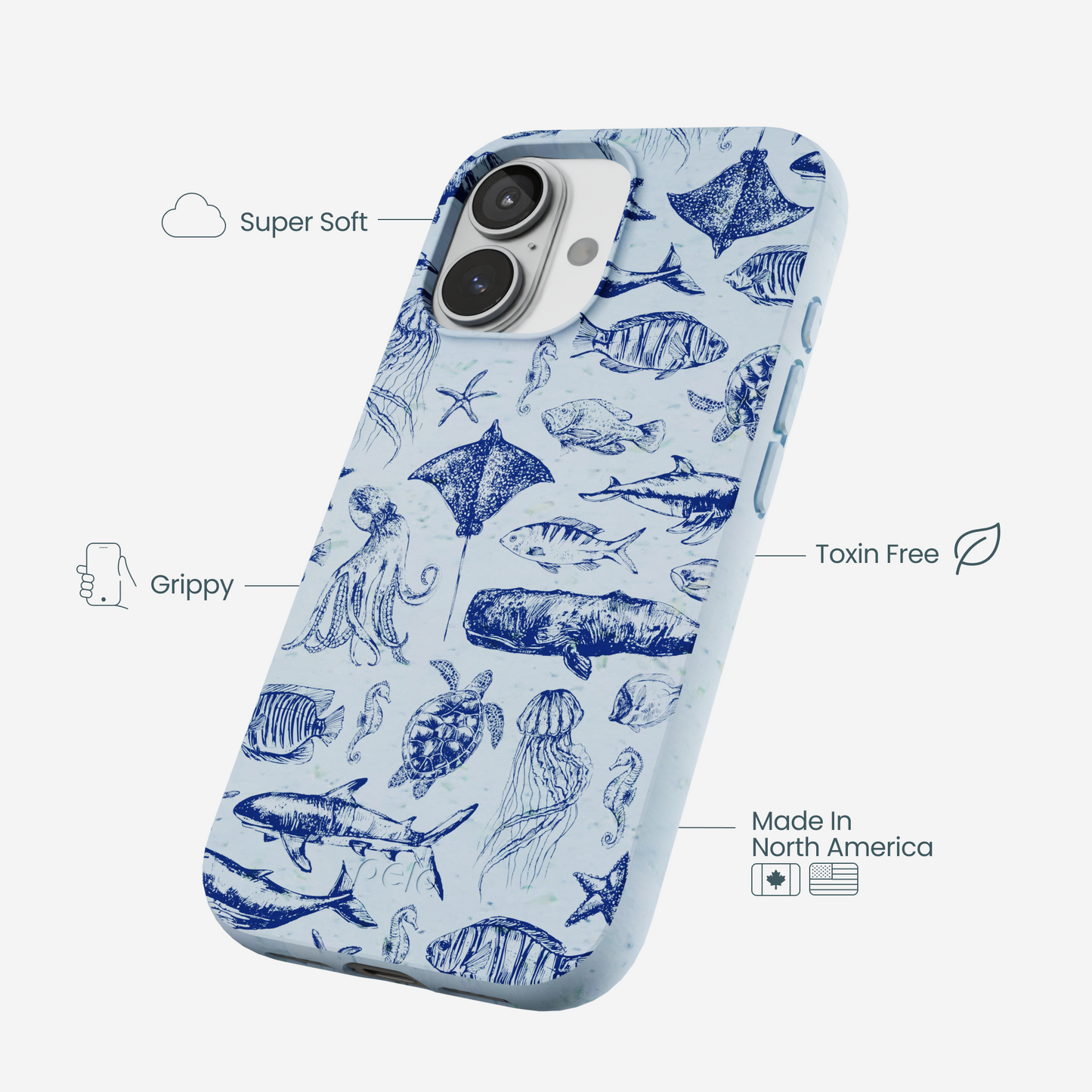 Powder Blue Marine Life iPhone 17 Case