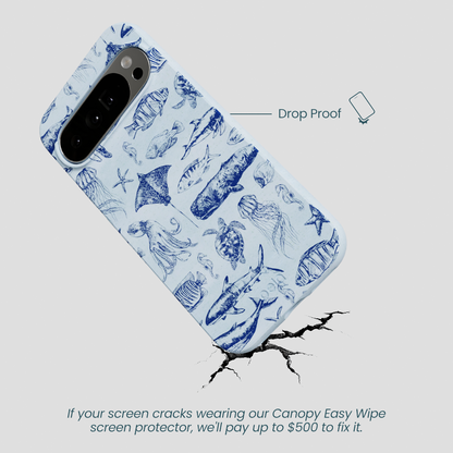 Powder Blue Marine Life Google Pixel 10 Pro XL Case