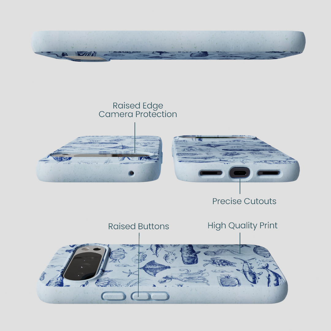 Powder Blue Marine Life Google Pixel 10 Pro XL Case