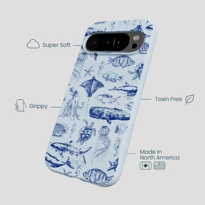 Powder Blue Marine Life Google Pixel 10 Pro XL Case