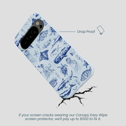 Powder Blue Marine Life Google Pixel 10/10 Pro Case
