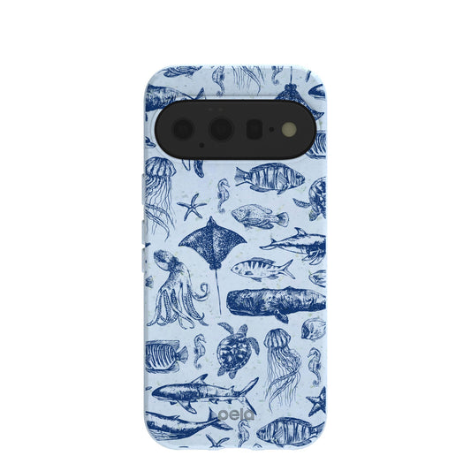 Powder Blue Marine Life Google Pixel 11 Case