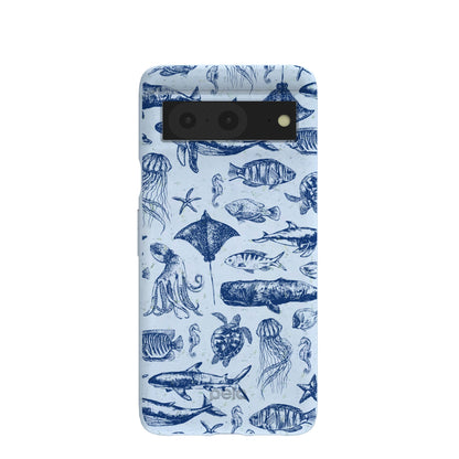 Powder Blue Marine Life Google Pixel 8 Case