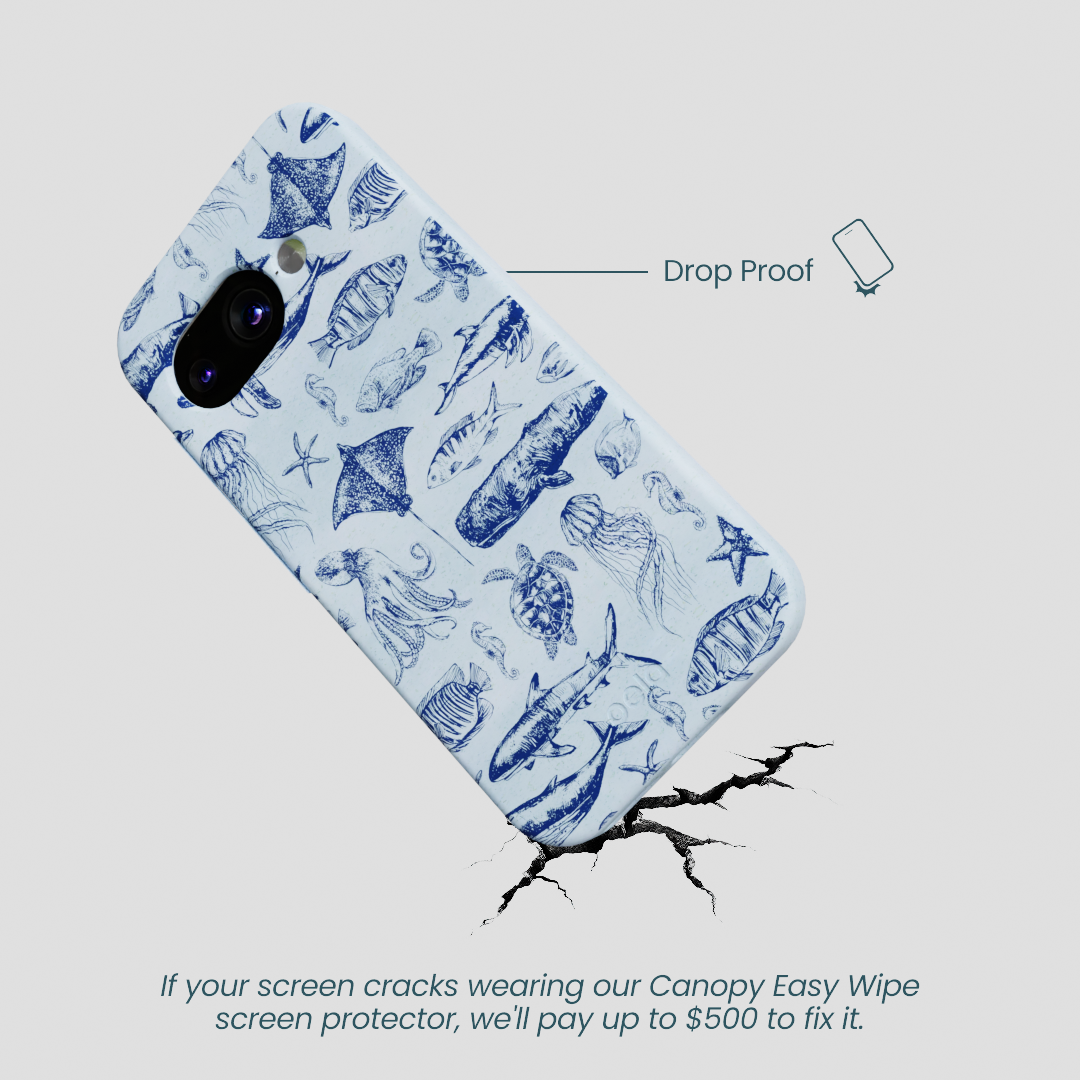 Powder Blue Marine Life Google Pixel 9a Case