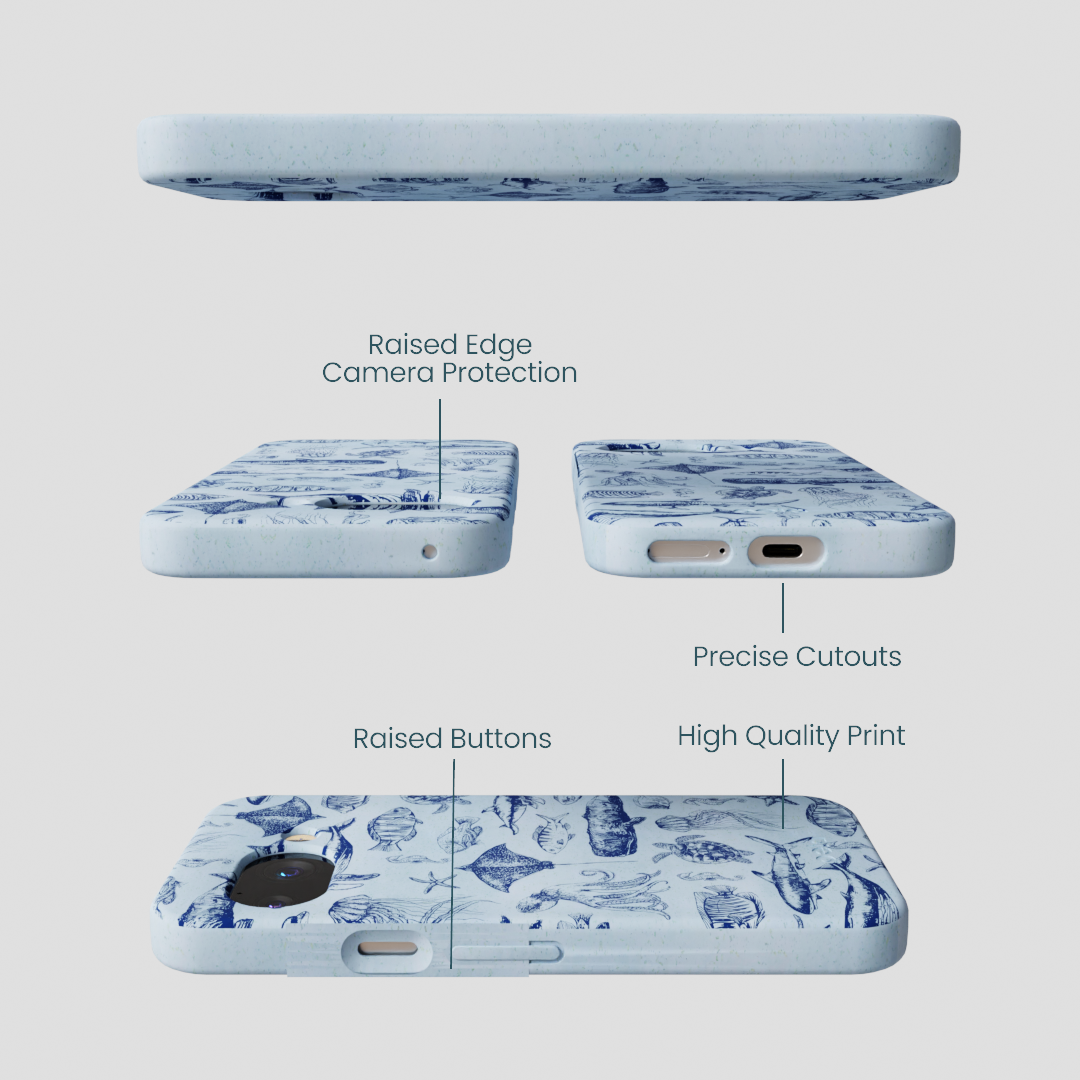 Powder Blue Marine Life Google Pixel 9a Case