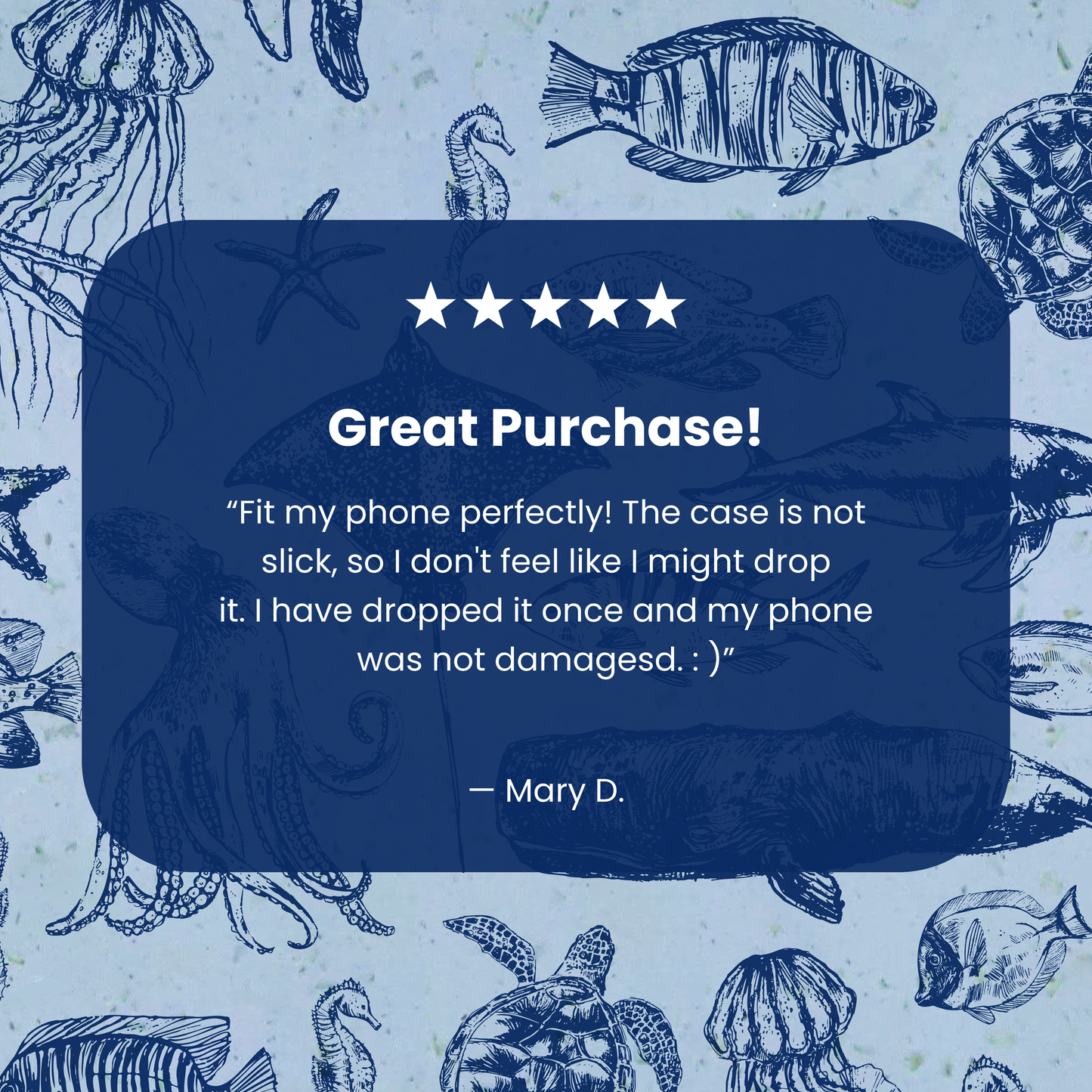 Powder Blue Marine Life Google Pixel 10/10 Pro Case