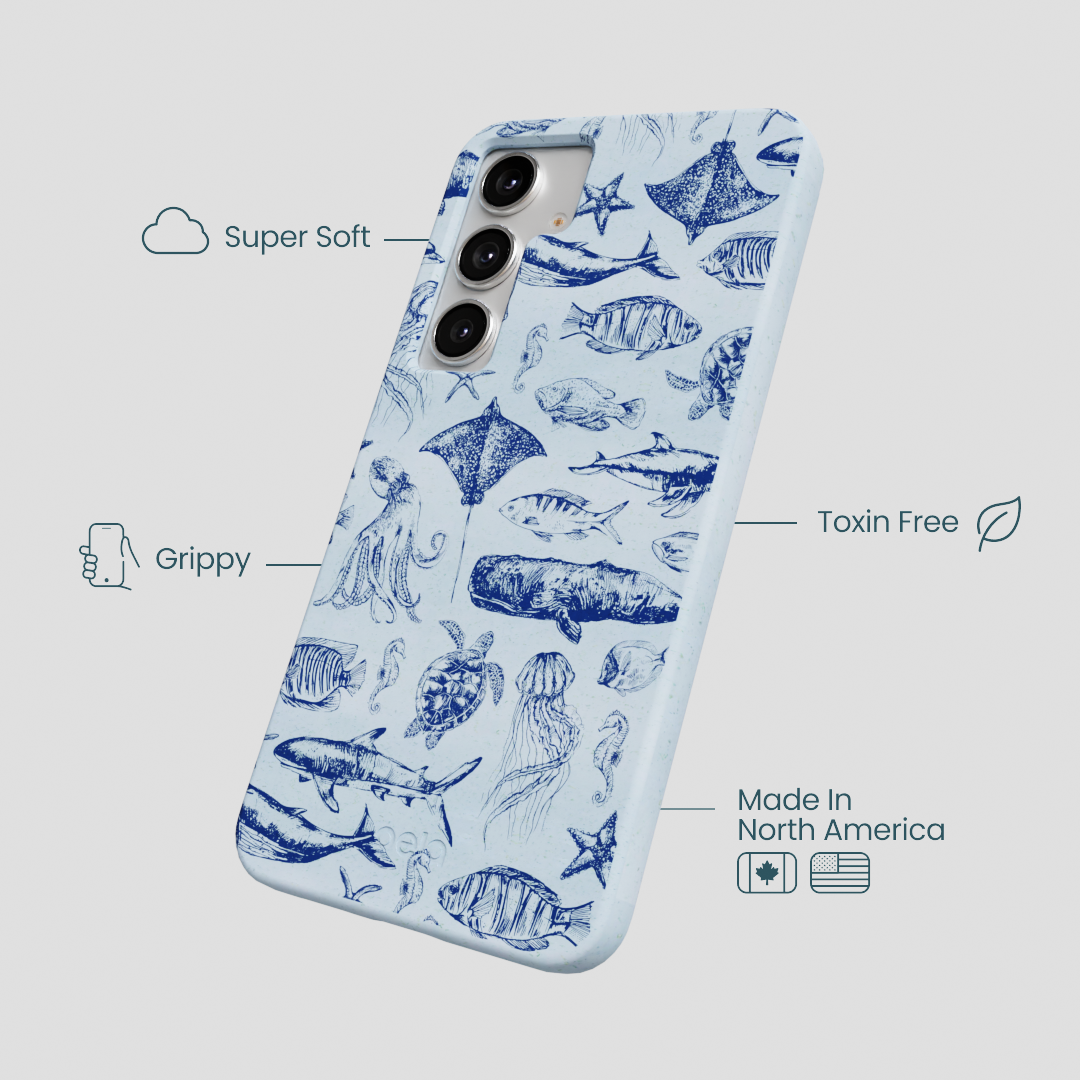 Powder Blue Marine Life Samsung Galaxy S25+(Plus) Case