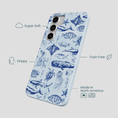 Powder Blue Marine Life Samsung Galaxy S25+(Plus) Case